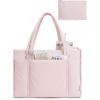 image:imageBAGSMART Tote Bag for Women 2Pc Puffer Tote Bag with Zipper Quilted Work Tote Teacher Bag Shoulder Handbag  Beach Tote Diaper Bag Tote for Travel Gym Lightweight Fit 156 Laptop 21L Medium ToteBaby Pink