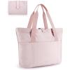 image:imageBAGSMART Tote Bag for Women Foldable Tote Bag With Zipper Travel Shoulder Bag Handbag for WorkBaby Pink