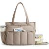 image:imageBAGSMART Tote Bag for Women Teacher Tote with Insulated Compartment Large Puffer Work Tote Handbags for WorkBrown