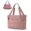 image:imageBAGSMART Tote Bag for Women with Zipper and Yoga Mat Straps Quilted Gym Tote for Travel Work SportDark Pink