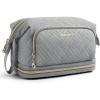 image:imageBAGSMART Travel Makeup Bag Cosmetic Bag Small Make Up Organizer CaseWideopen Pouch for Women Purse for Toiletries Accessories Brushes PinkP2 Layers Grey