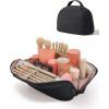 image:imageBAGSMART Travel Makeup Bag for Women Portable Folddown Cosmetic Case Puffy Padded Make Up Organizer Pouch Waterresistant Toiletry Bag for Toiletries Brushes Baby PinkBlack