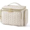 image:imageBAGSMART Travel Toiletry Bag Large Wideopen Travel Bag for Toiletries Makeup Cosmetic Travel Bag with HandleNavyBeige