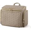 image:imageBAGSMART Travel Toiletry Bag Large Wideopen Travel Bag for Toiletries Makeup Cosmetic Travel Bag with HandleNavyCamel