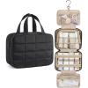 image:imageBAGSMART Travel Toiletry Bag with Jewelry Organizer Hanging Travel Bag for Toiletries Puffy Makeup Cosmetic Bag Organizer Carryon Travel Accessories Essentials BeigeMBlack3