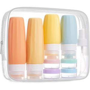 image:imageBAGSMART 18 Pack TSA Approved Travel Bottles for Toiletries Leak Proof Silicone Travel Size Containers Bottles for Shampoo MacaronMacaron