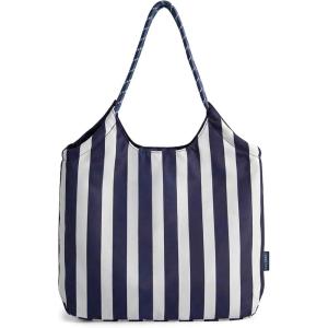 image:imageBAGSMART Beach Bags for Women Beach Tote Bag Beach Bag with Zipper Travel Tote Bag for Women Sandproof Swim Pool Bag  Packable Beach Bag Beach Essentials for Travel Gym 125L Medium Tote Lightweight WaterresistantNavy Stripes