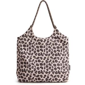 image:imageBAGSMART Beach Bags for Women Beach Tote Bag Beach Bag with Zipper Travel Tote Bag for Women Sandproof Swim Pool Bag  Packable Beach Bag Beach Essentials for Travel Gym 125L Medium Tote Lightweight WaterresistantLeopard Print