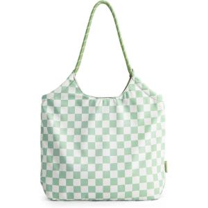 image:imageBAGSMART Beach Bags for Women Beach Tote Bag Beach Bag with Zipper Travel Tote Bag for Women Sandproof Swim Pool Bag  Packable Beach Bag Beach Essentials for Travel Gym 125L Medium Tote Lightweight WaterresistantBluegraygreen Checkerboard Pattern