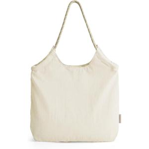 image:imageBAGSMART Beach Bags for Women Beach Tote Bag Beach Bag with Zipper Travel Tote Bag for Women Sandproof Swim Pool Bag  Packable Beach Bag Beach Essentials for Travel Gym 125L Medium Tote Lightweight WaterresistantLight Beige