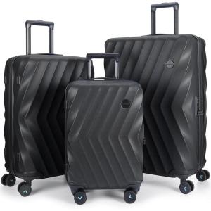 image:imageBAGSMART Carry On Luggage 22x14x9 Airline Approved PC Hardside Suitcase 20 Inch Carryon with Spinner Wheels Travel Luggage Lightweight Rolling Suitcases for Men Women Purple02 Black