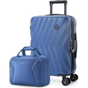 image:imageBAGSMART Carry On Luggage 22x14x9 Airline Approved PC Hardside Suitcase 20 Inch Carryon with Spinner Wheels Travel Luggage Lightweight Rolling Suitcases for Men Women PurpleNavy Blue