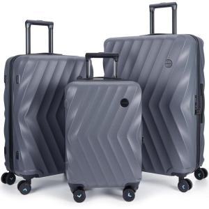 image:imageBAGSMART Carry On Luggage 22x14x9 Airline Approved PC Hardside Suitcase 20 Inch Carryon with Spinner Wheels Travel Luggage Lightweight Rolling Suitcases for Men Women Purple04 Charcoal Grey