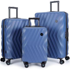 image:imageBAGSMART Carry On Luggage 22x14x9 Airline Approved PC Hardside Suitcase 20 Inch Carryon with Spinner Wheels Travel Luggage Lightweight Rolling Suitcases for Men Women Purple03 Navy Blue
