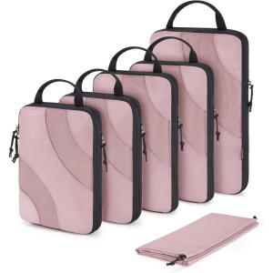 image:imageBAGSMART Compression Packing Cubes 6 Set4 Set2 Set Travel Packing Cubes for Carry on Suitcases Compression Suitcase Organizers Bag Set amp Travel Cubes for Luggage Lightweight Packing OrganizersMist Purple