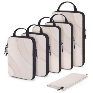 image:imageBAGSMART Compression Packing Cubes 6 Set4 Set2 Set Travel Packing Cubes for Carry on Suitcases Compression Suitcase Organizers Bag Set amp Travel Cubes for Luggage Lightweight Packing Organizers02White Opal