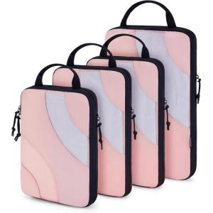 image:imageBAGSMART Compression Packing Cubes 6 Set4 Set2 Set Travel Packing Cubes for Carry on Suitcases Compression Suitcase Organizers Bag Set amp Travel Cubes for Luggage Lightweight Packing OrganizersBaby Pink