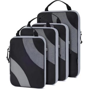 image:imageBAGSMART Compression Packing Cubes 6 Set4 Set2 Set Travel Packing Cubes for Carry on Suitcases Compression Suitcase Organizers Bag Set amp Travel Cubes for Luggage Lightweight Packing OrganizersBlack