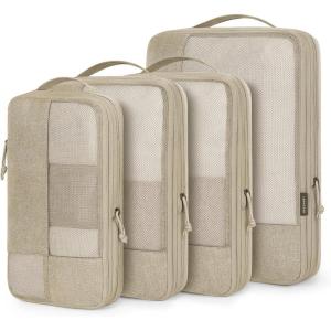 image:imageBAGSMART Compression Packing Cubes Durable Travel Packing Cubes for CarryOn Suitcase Lightweight Compressible Luggage Organizer Cruise Ship Travel Essentials 6Pack 1L3M1SShoe Bag BlackKhaki
