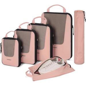 image:imageBAGSMART Compression Packing Cubes for Travel 654set Lightweight Packing Organizers Summer Travel Essentials Suitcase Organizer Bags SetHBrier Rose