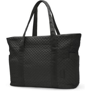 image:imageBAGSMART Crush Tote Bag for Women 20L Puffer Work Tote with Zipper Travel Essentials Quilted Nurse Hospital BagBlack