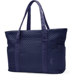 image:imageBAGSMART Crush Tote Bag for Women 20L Puffer Work Tote with Zipper Travel Essentials Quilted Nurse Hospital BagNavy Blue