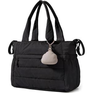image:imageBAGSMART Diaper Bag Tote Hospital Bag for Labor Delivery Puffy Maternity Travel Diaper Tote Baby Bag with Pacifier CaseBlack