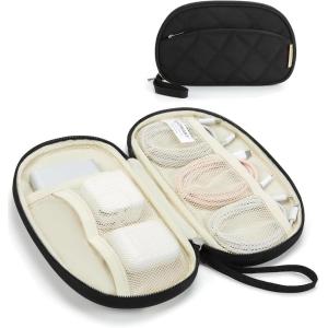 image:imageBAGSMART Electronics Organizer Travel Case Cord Organizer for Women Travel Cable Bag BeigeSingle Layer Black