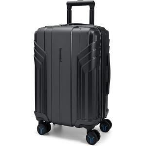 image:imageBAGSMART Expandable Carry On Luggage 22x14x9 Airline Approved 1OO PC Lightweight Hard Shell Suitcase 20 Inch Travel Luggage with Spinner Wheels Waterproof Rolling Suitcase BlackBlack