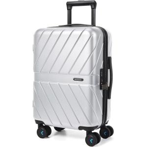 image:imageBAGSMART Expandable Carry On Luggage 22x14x9 Airline Approved 1OO PC Lightweight Hard Shell Suitcase 20 Inch Travel Luggage with Spinner Wheels Waterproof Rolling Suitcase BlackSilver