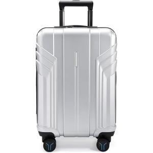 image:imageBAGSMART Expandable Carry On Luggage 22x14x9 Airline Approved 1OO PC Lightweight Hard Shell Suitcase 20 Inch Travel Luggage with Spinner Wheels Waterproof Rolling Suitcase BlackSliver