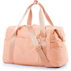 image:imageBAGSMART Gym Bag for Women Carry on Weekender Overnight Bag Travel Duffel Bags with Trolley Sleeve Personal Item Travel Bag Tote Bag Workout Dance BagPinkMediumOrange