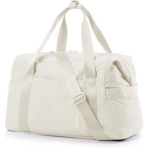 image:imageBAGSMART Gym Bag for Women Carry on Weekender Overnight Bag Travel Duffel Bags with Trolley Sleeve Personal Item Travel Bag Tote Bag Workout Dance BagPinkMediumLight Beige