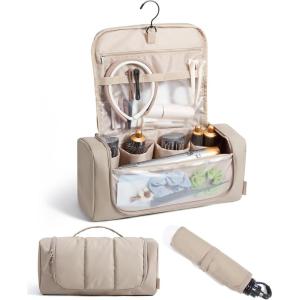 image:imageBAGSMART Hair Tool Organizer Travel Bag Compatible with Dyson AirwrapShark Hair Dryer Wideopen Dyson Case with Heat Resistant Mat Metal Hanging Hook for Long Barrel Straighteners Curling IronBrown