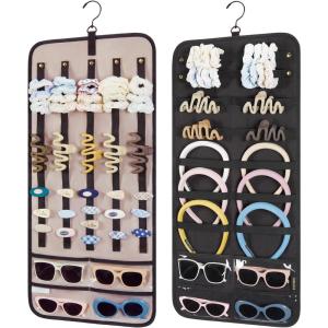 image:imageBAGSMART Hanging Jewelry Organizer Claw Clip Holder for Headbands Sunglasses Hair Clips Claw Clips DoubleSided on Closet Wall Door 1 piece LargeBlackBlack
