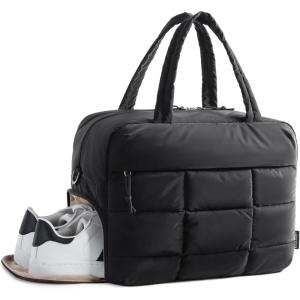 image:imageBAGSMART Small Gym Bag for Women 23L Carry on Travel Duffel Bag Waterresistant Weekender with Shoe Compartment Classic