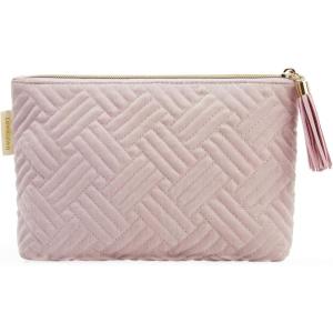 image:imageBAGSMART Small Makeup Bag Puffy Portable Cosmetic Pouch with Charm Zipper WaterResistant Travel Organizer for Women Baby Pink SmallPink1 pcs