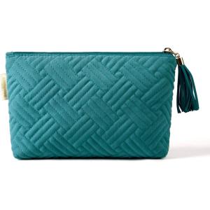 image:imageBAGSMART Small Makeup Bag Puffy Portable Cosmetic Pouch with Charm Zipper WaterResistant Travel Organizer for Women Baby Pink SmallTeal1pcs