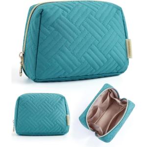 image:imageBAGSMART Small Makeup Bag Travel Cosmetic Bag Make Up Pouch Small Travel Zipper PouchWaterresistant Toiletry BagMakeup Organizer Bag for Women Black01Teal Blue