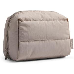 image:imageBAGSMART Small Makeup Bag Travel Cosmetic Bag Make Up Pouch Small Travel Zipper PouchWaterresistant Toiletry BagMakeup Organizer Bag for Women Black02Camel