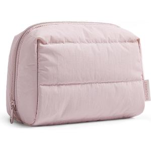 image:imageBAGSMART Small Makeup Bag Travel Cosmetic Bag Make Up Pouch Small Travel Zipper PouchWaterresistant Toiletry BagMakeup Organizer Bag for Women Black02Baby Pink