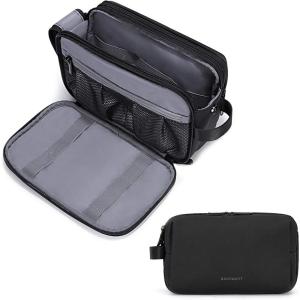 image:imageBAGSMART Toiletry Bag for Men Travel Toiletry Organizer Dopp Kit Waterresistant Shaving Bag for Toiletries Accessories Door Room EssentialsBlackbasicBlack