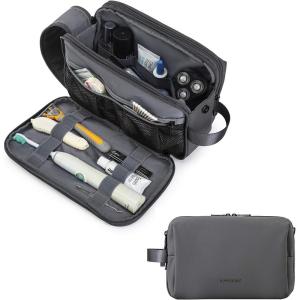 image:imageBAGSMART Toiletry Bag for Men Travel Toiletry Organizer Dopp Kit Waterresistant Shaving Bag for Toiletries Accessories Door Room EssentialsBlackbasicGrey