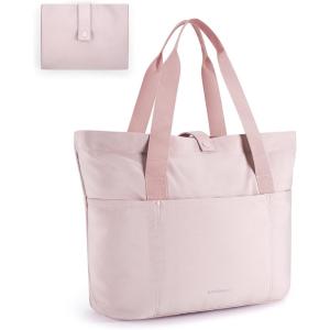 image:imageBAGSMART Tote Bag for Women Foldable Tote Bag With Zipper Travel Shoulder Bag Handbag for WorkBaby Pink