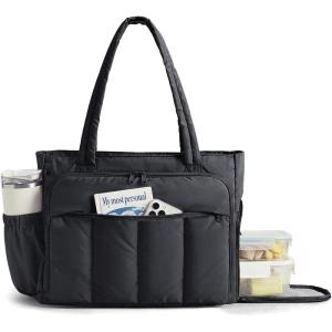 image:imageBAGSMART Tote Bag for Women Teacher Tote with Insulated Compartment Large Puffer Work Tote Handbags for WorkBlack