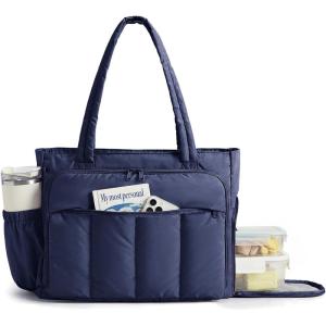 image:imageBAGSMART Tote Bag for Women Teacher Tote with Insulated Compartment Large Puffer Work Tote Handbags for WorkNavy Blue