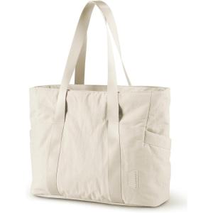 image:imageBAGSMART Tote Bag for Women Tote Bag with Zipper Work Tote with Compartments Nurse Shoulder Hanbag for Travel GymDbeigemedium28l