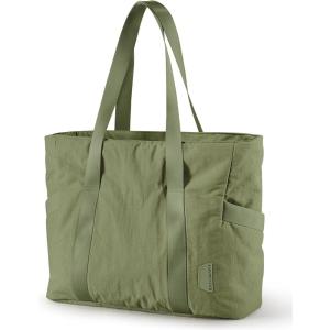 image:imageBAGSMART Tote Bag for Women Tote Bag with Zipper Work Tote with Compartments Nurse Shoulder Hanbag for Travel GymJarmy Greensmall24l