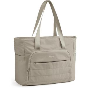 image:imageBAGSMART Tote Bag for Women Tote Bag with Zipper Work Tote with Compartments Nurse Shoulder Hanbag for Travel GymNgrayish Brownsmall