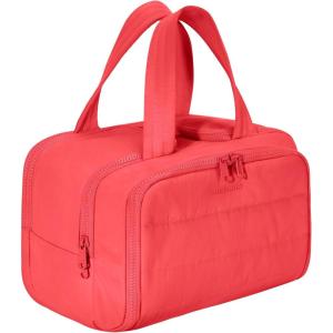 image:imageBAGSMART Travel Toiletry Bag Crush Toiletry Bag for Women Wideopen Puffy Toiletry Bags for Traveling Large Travel Cosmetic Makeup Bag Organizer for AccessoriesToiletrie BluehBright Red